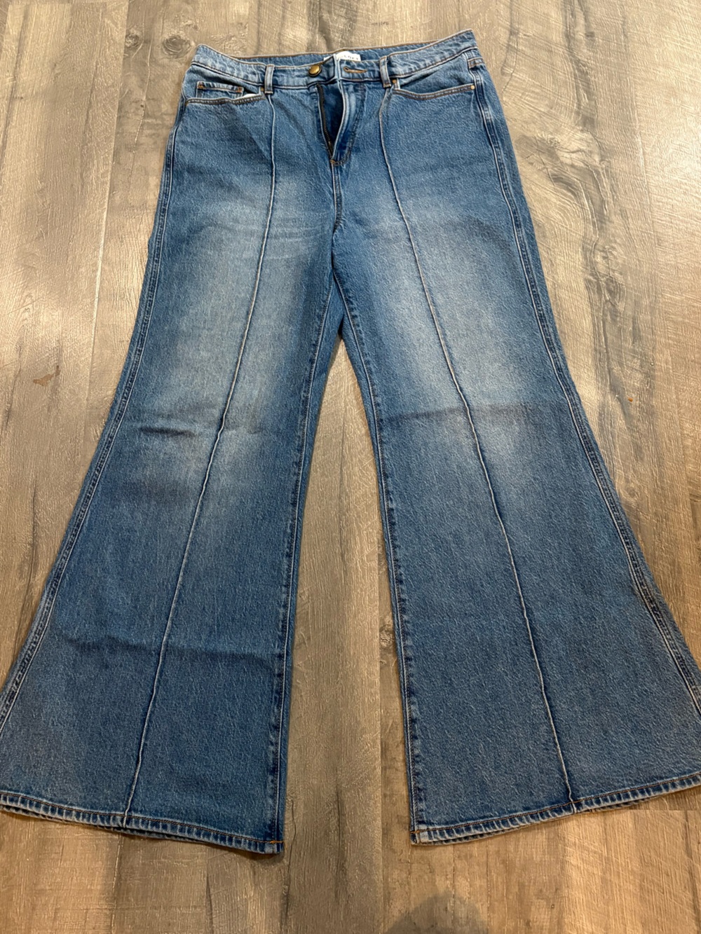 LOFT Blue Flare-Seam Wide Leg Jeans